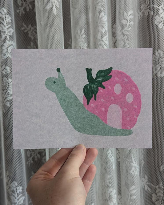 strawberry snouse riso print
