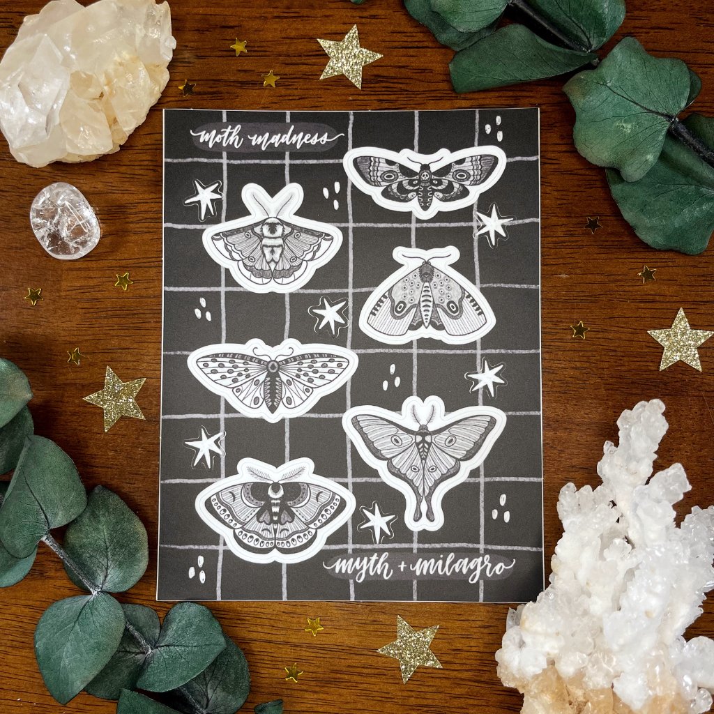 Moth Madness Vinyl Sticker Sheet