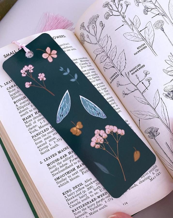 Two Fairies Embracing Bookmark with Tassel