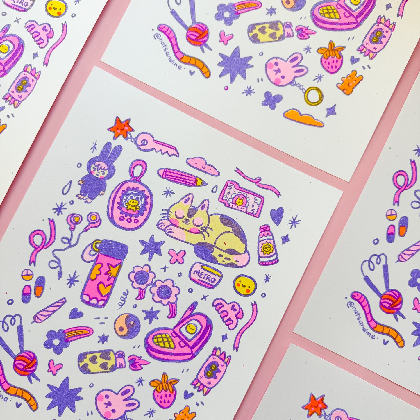 Girly 90's Things Riso Print