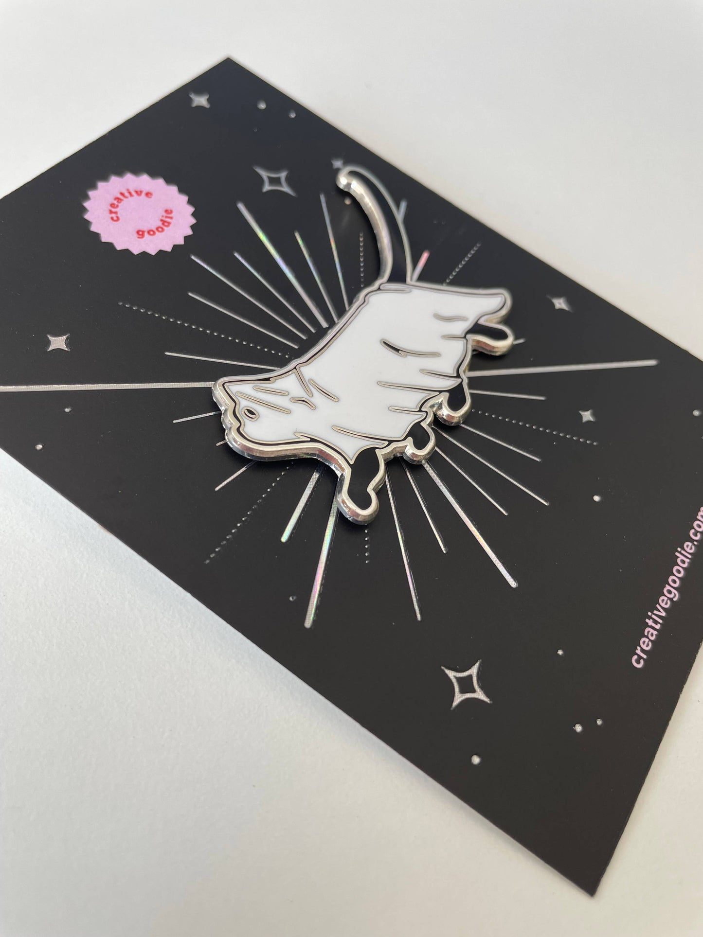 Halloween Ghost Cat hard enamel pin