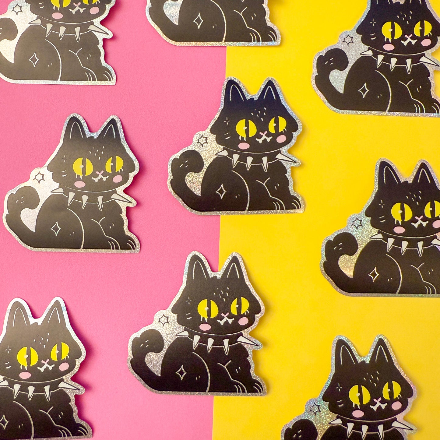 Goth Kitty Shimmery Sticker