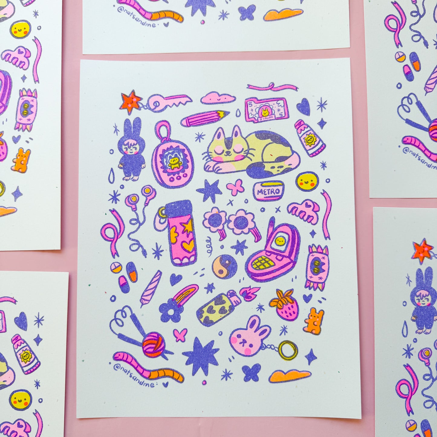 Girly 90's Things Riso Print