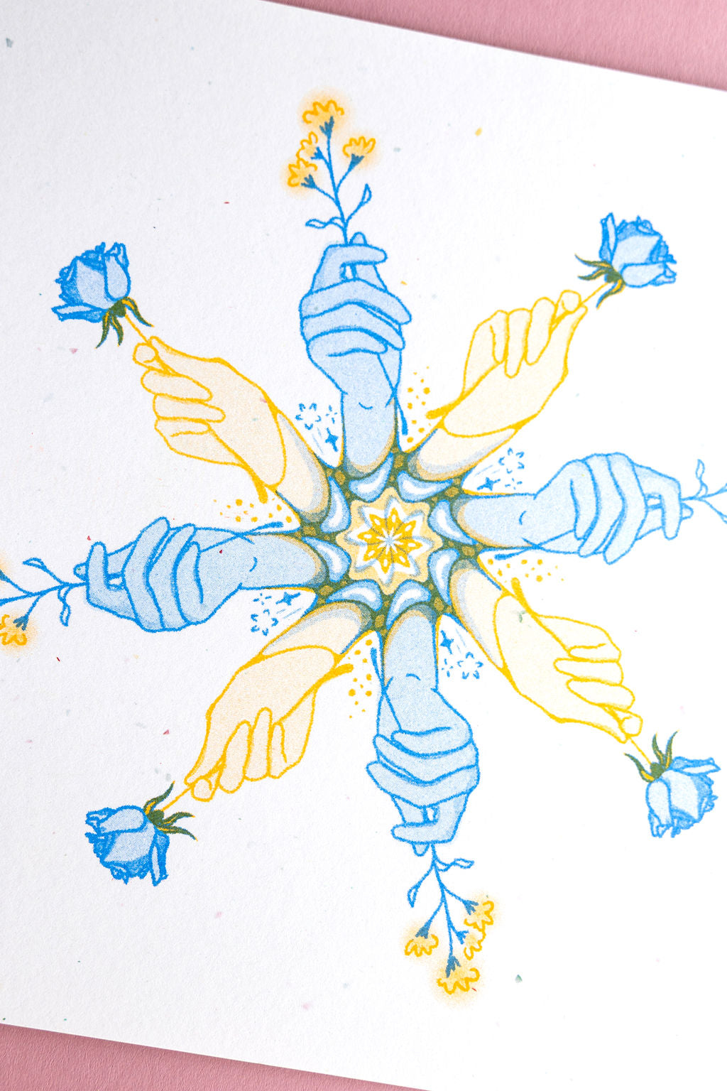 finding flowers with you risograph print