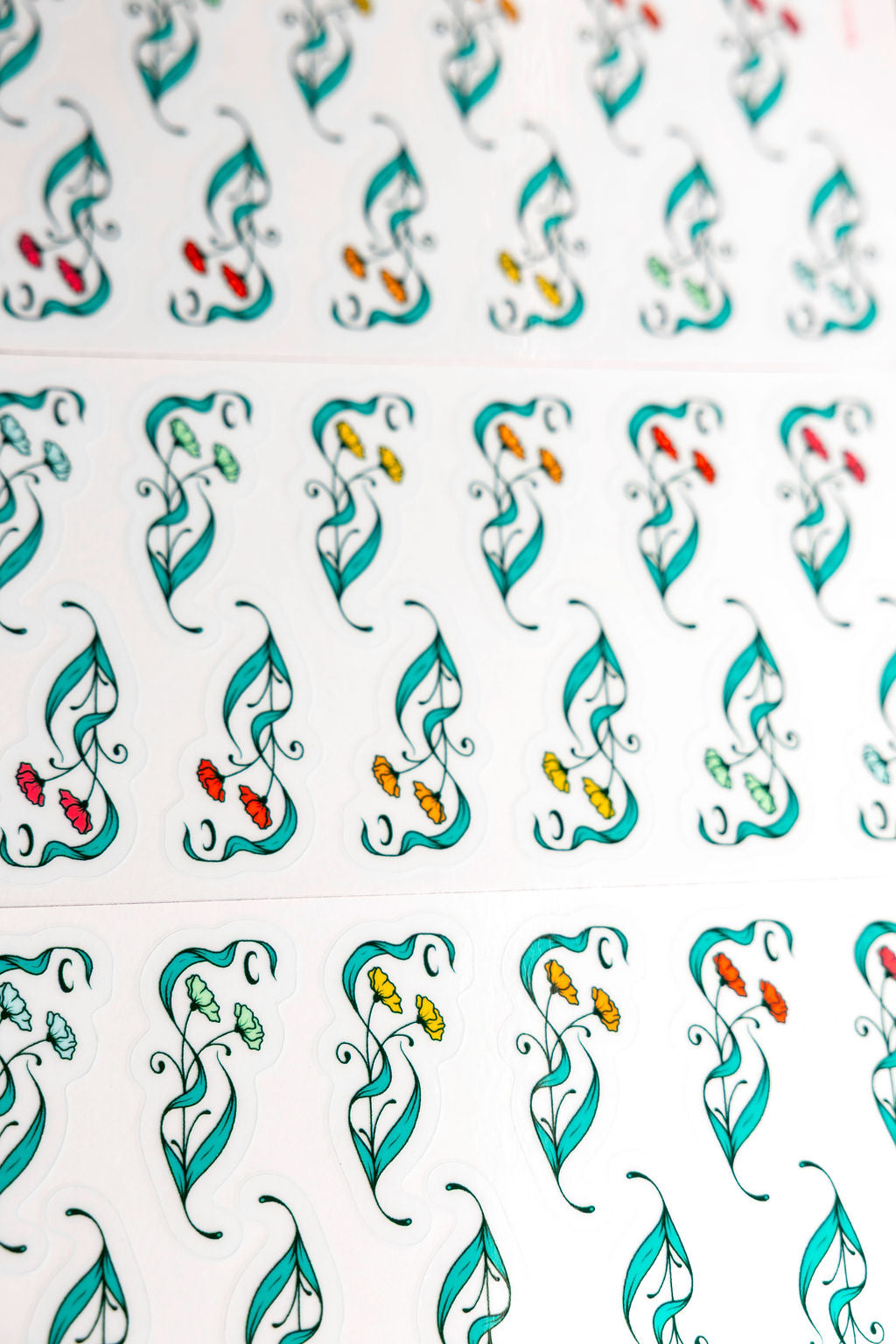 floral corners sticker sheet
