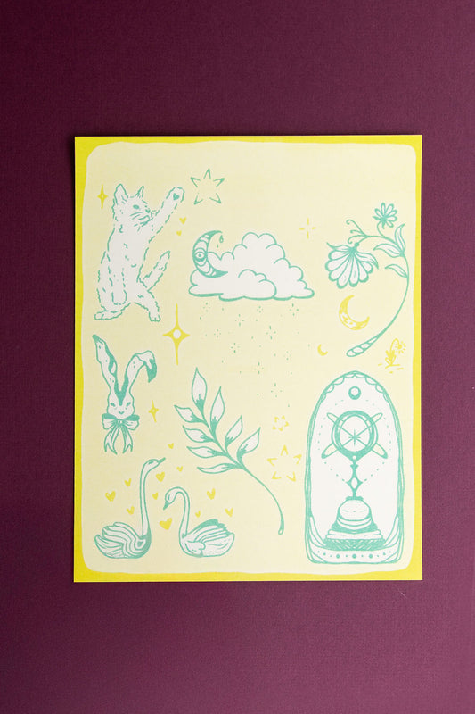 seafoam swans flash sheet