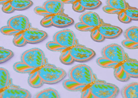 Blue Daisy Moth sticker