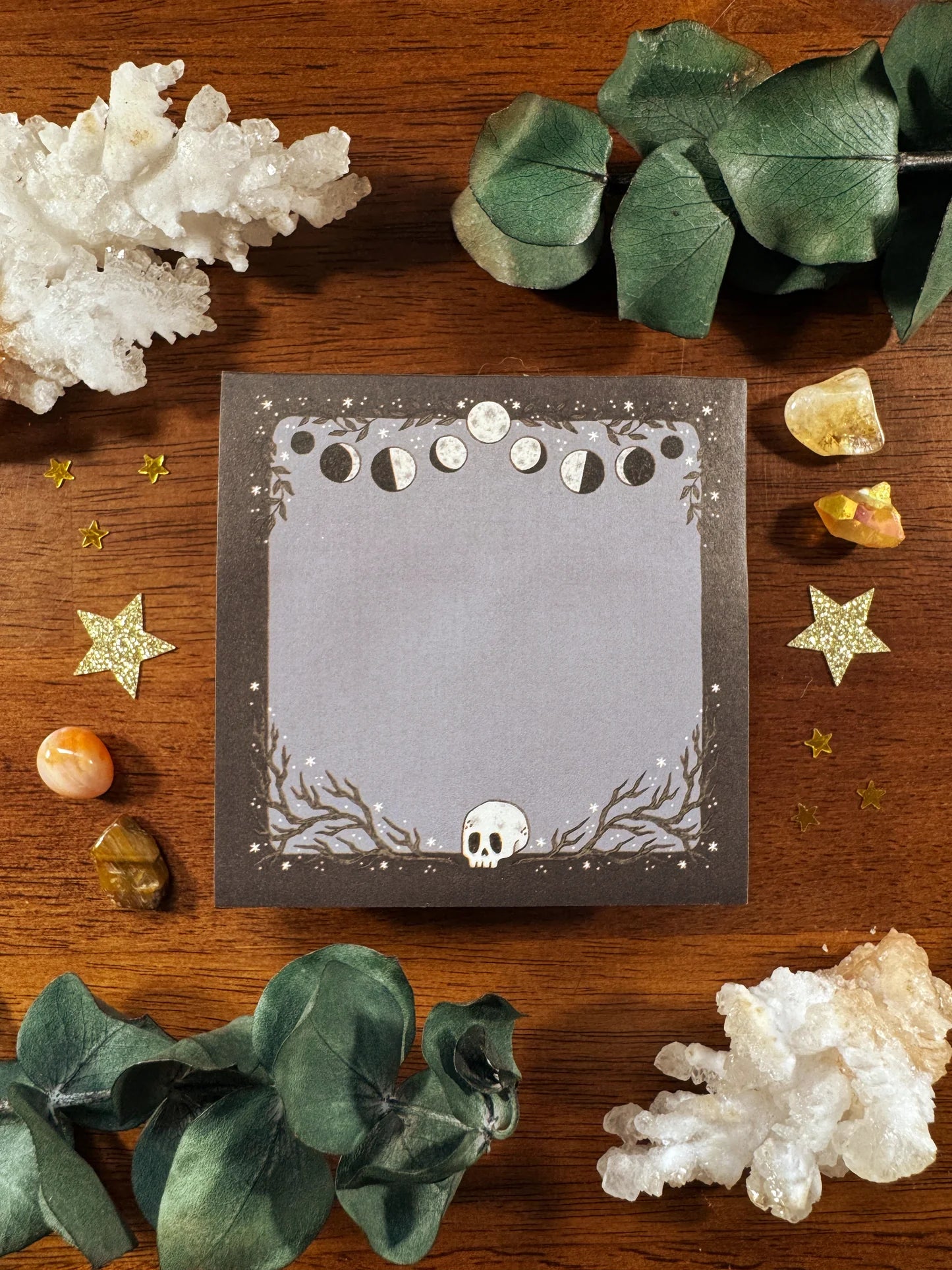 Skull Moon Phase Sticky Notepad