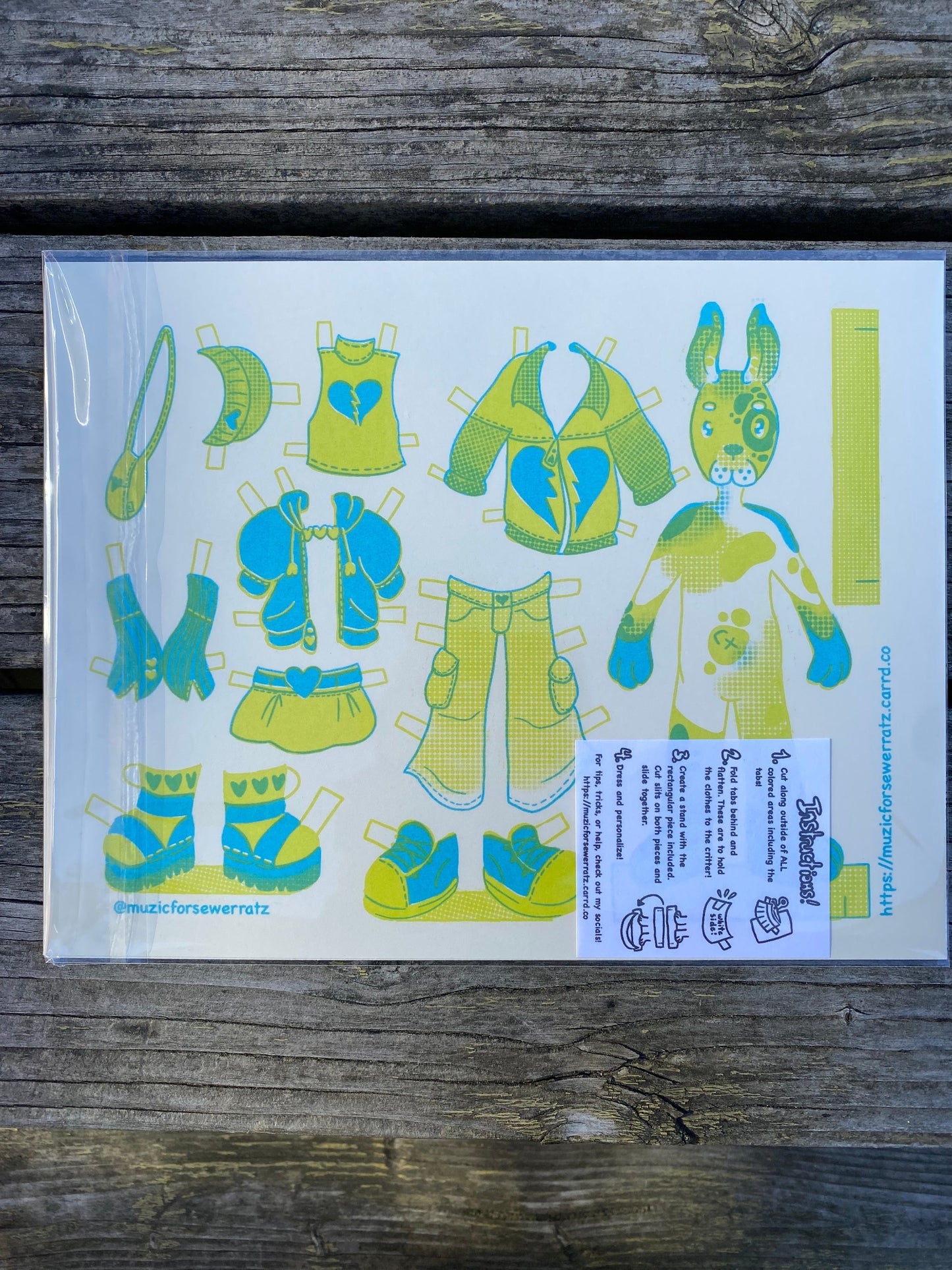Build-your-own Cat and Rabbit Paper Dolls