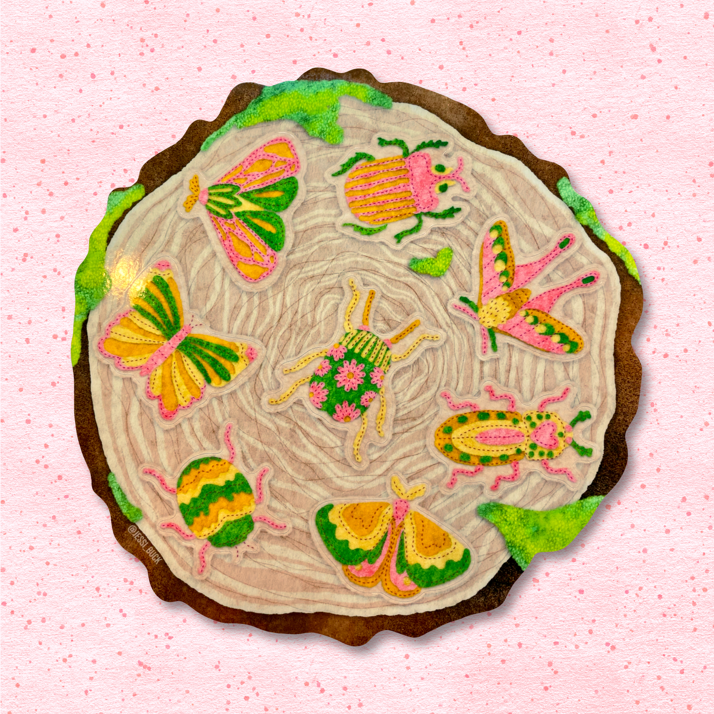 Bugs on a Log - Felt Sticker Sheet