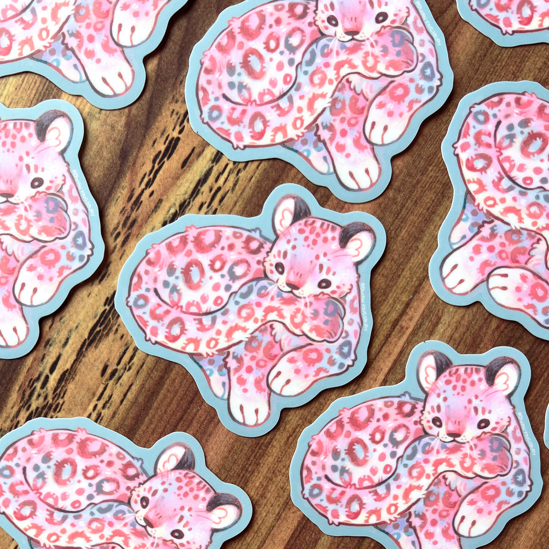 Cuddly Snow Leopard sticker