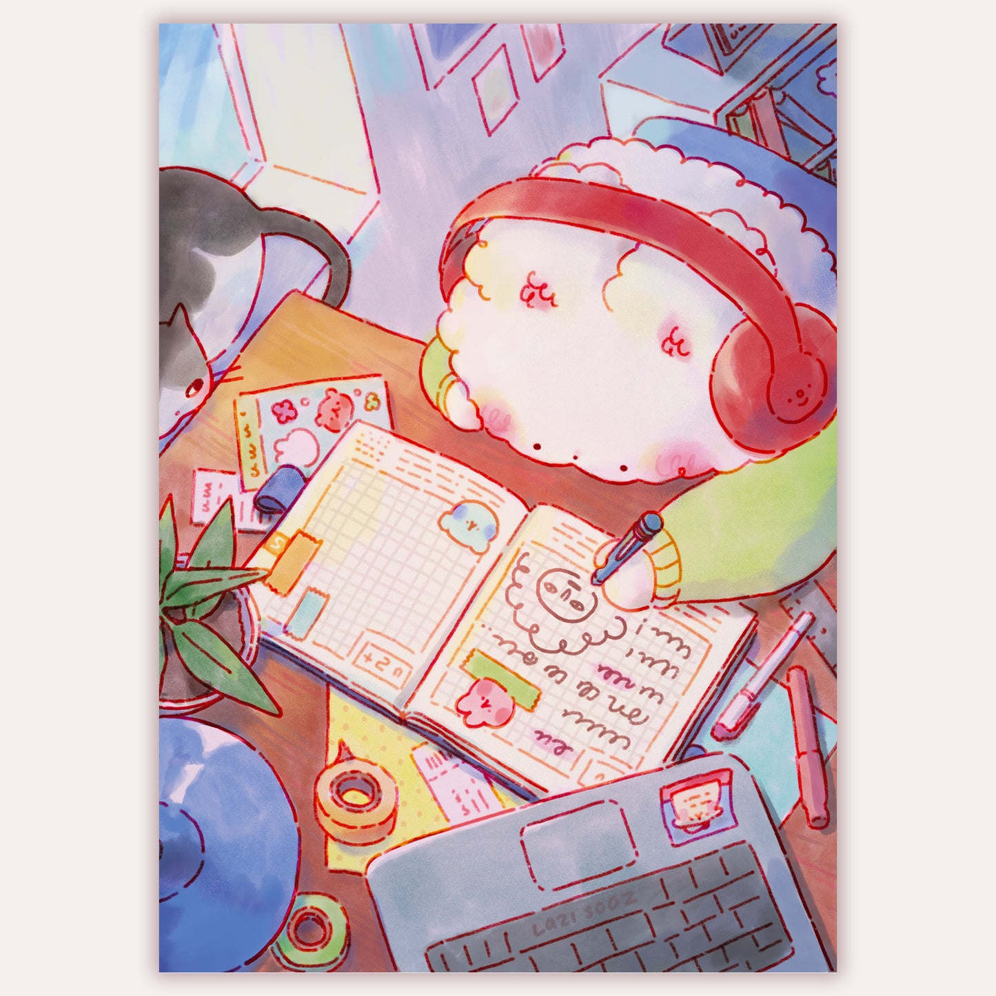 Planner Bun print 5x7