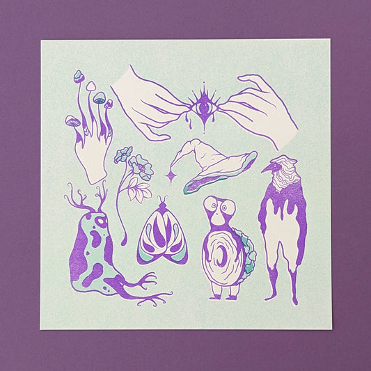 moon juice flash riso print