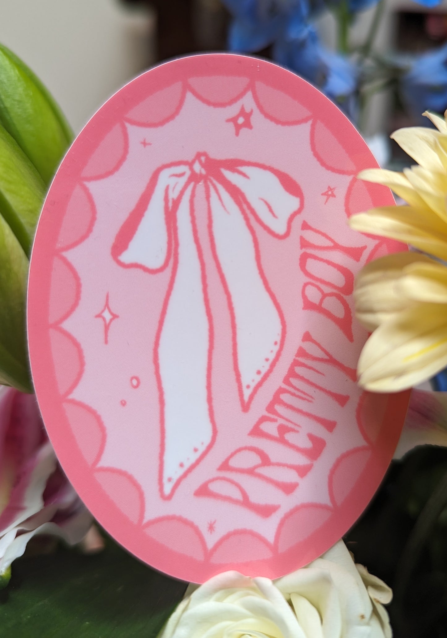 pretty boy bow sticker
