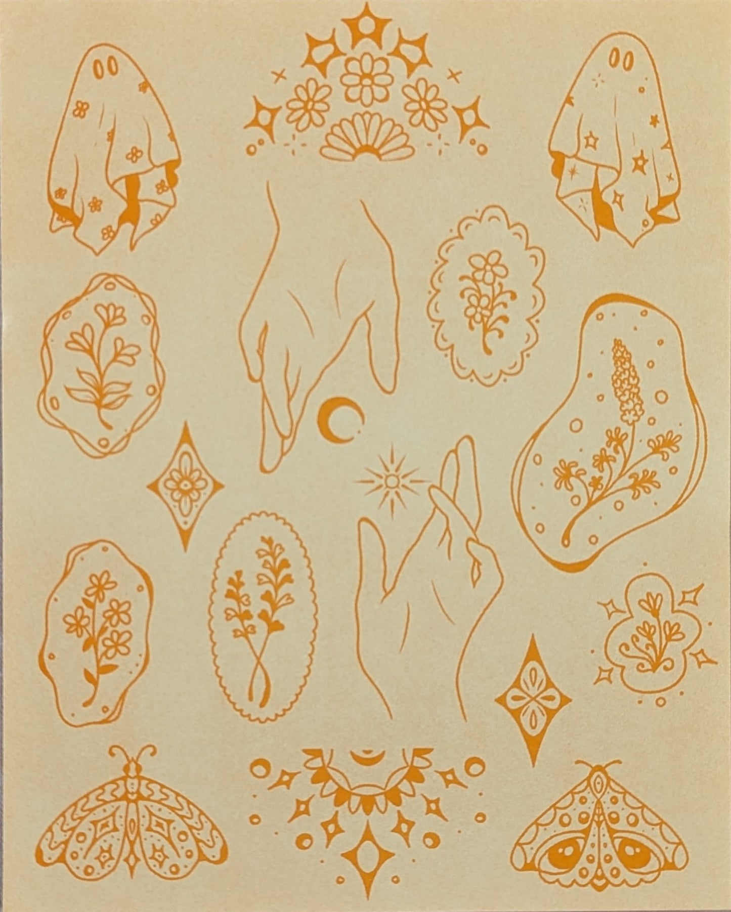 seeing doubles tattoo flash print