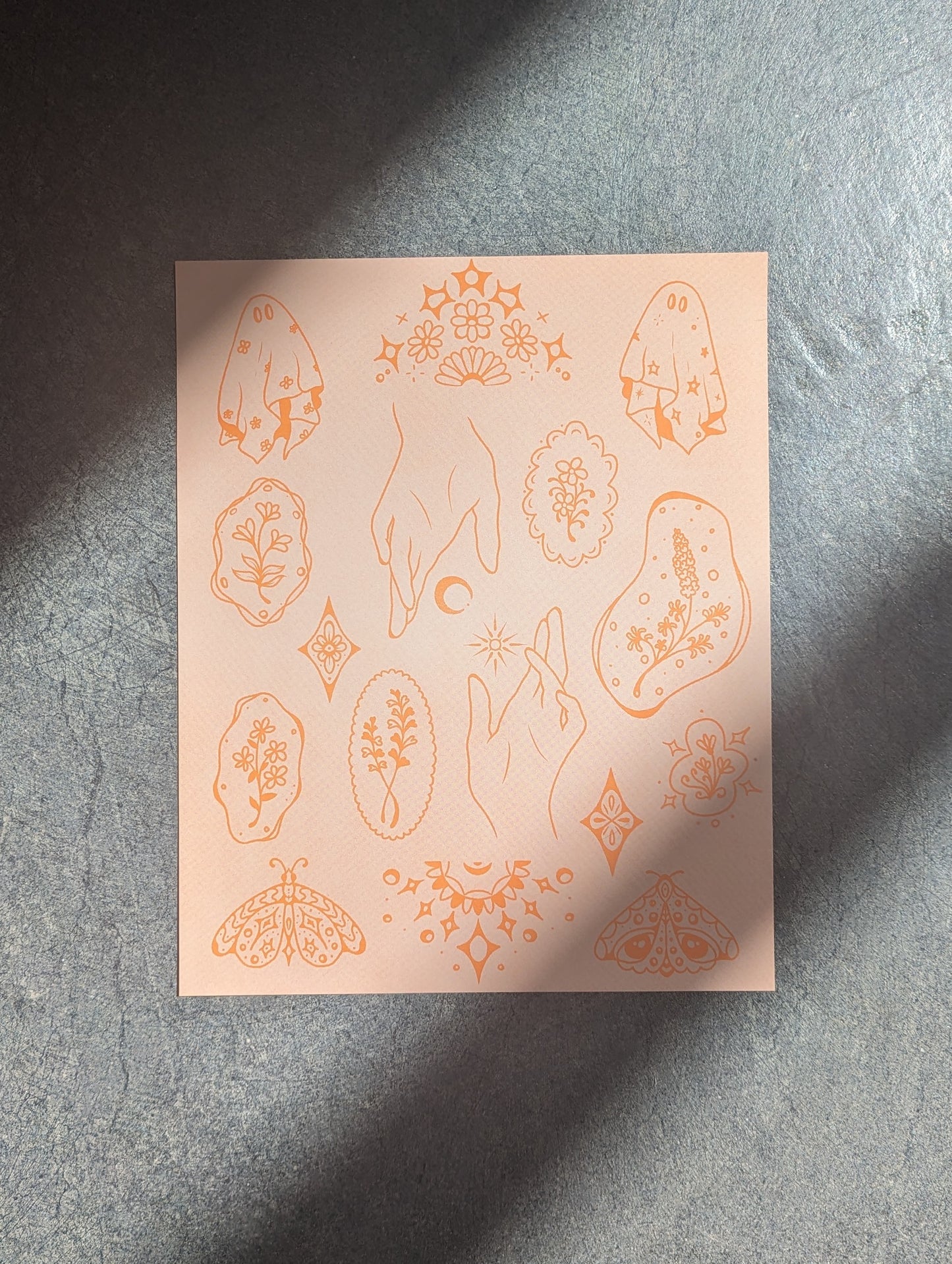 seeing doubles tattoo flash print