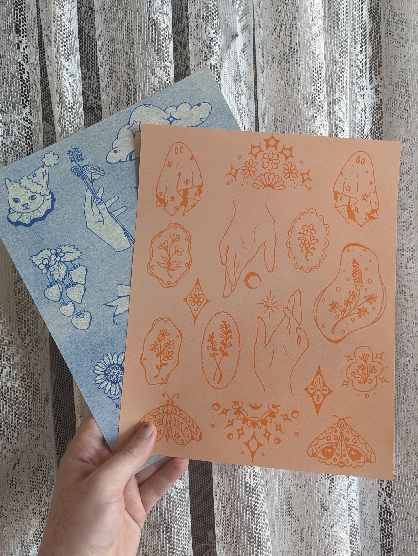 seeing doubles tattoo flash print