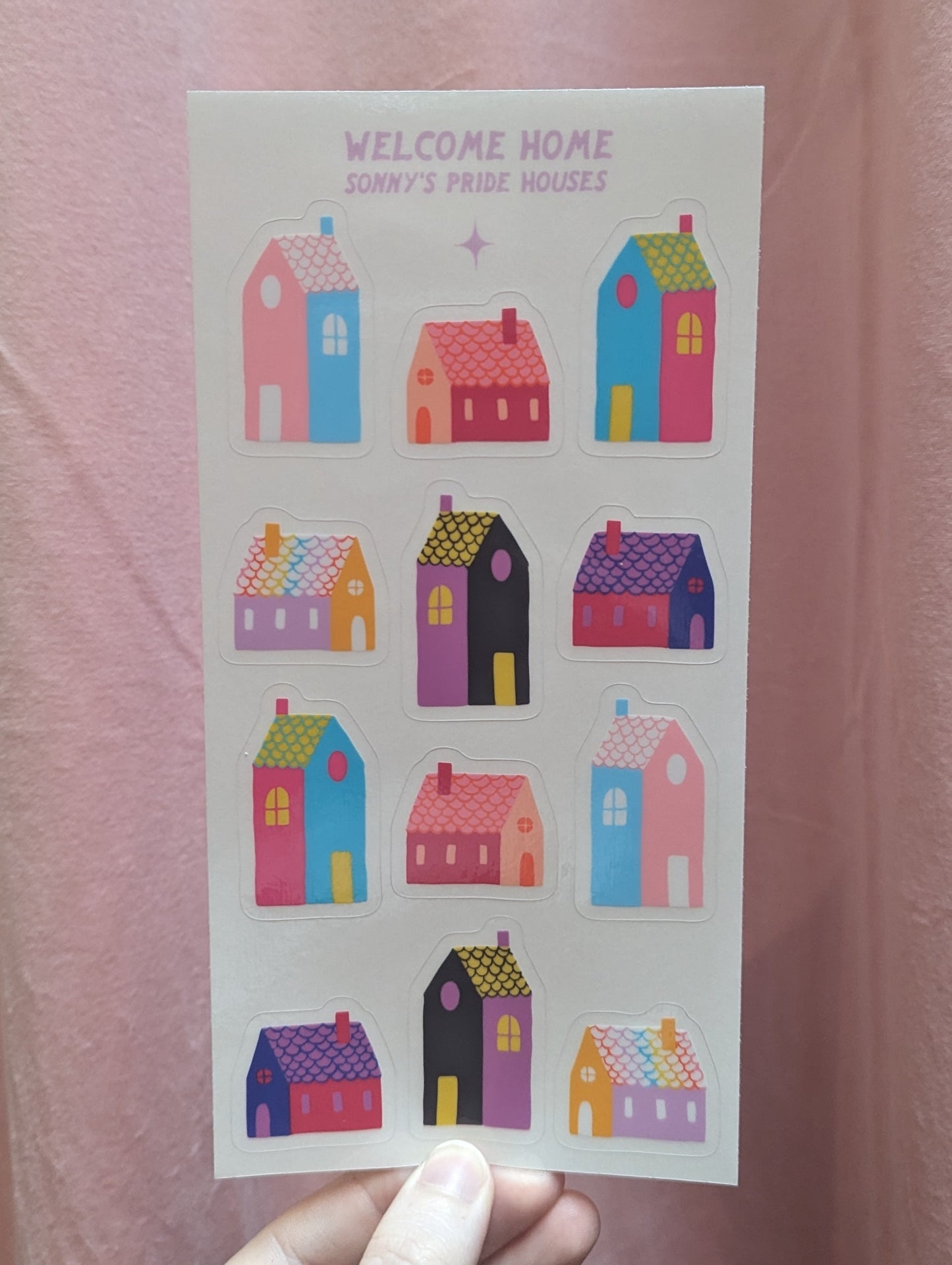 Welcome Home Pride Houses Sticker Sheet