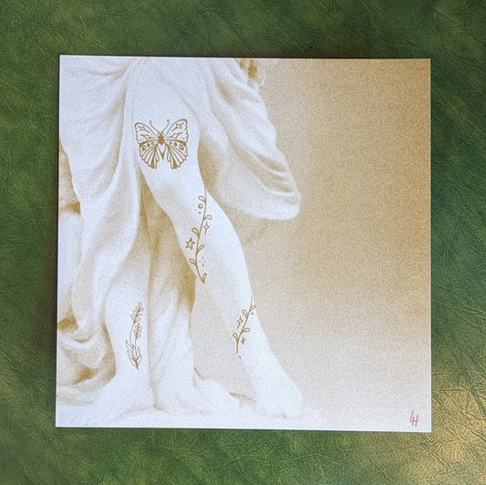 butterfly standing riso print