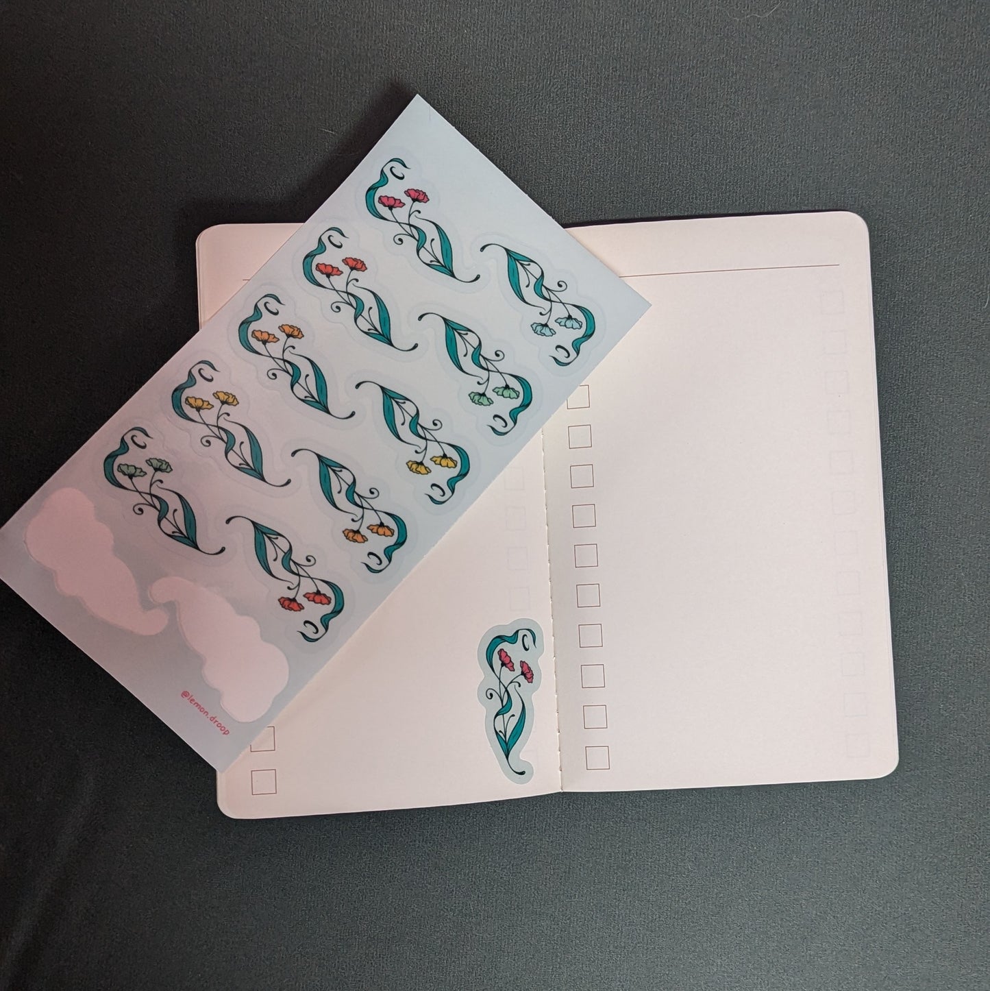 floral corners sticker sheet