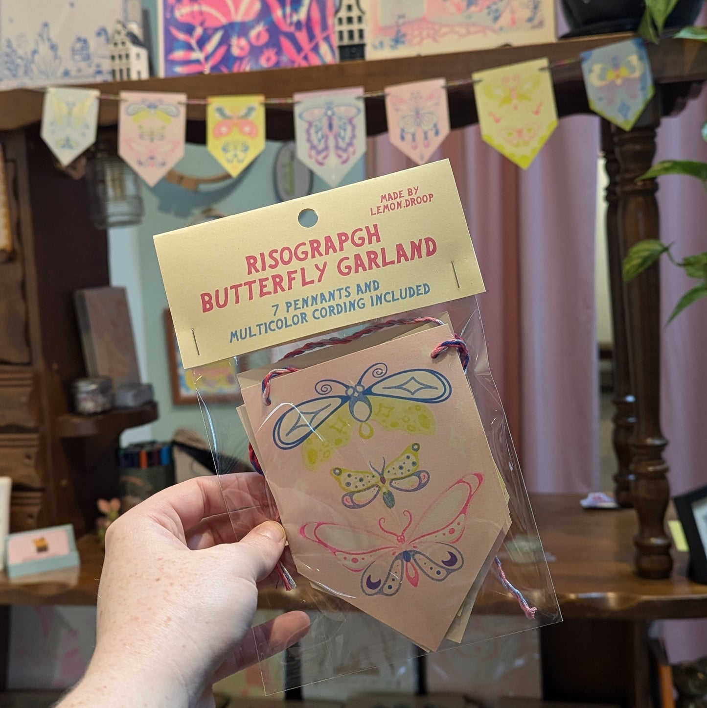 limited edition risograph butterfly garland