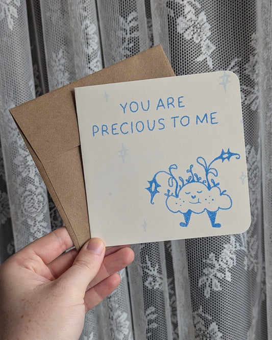 you are precious to me risograph card