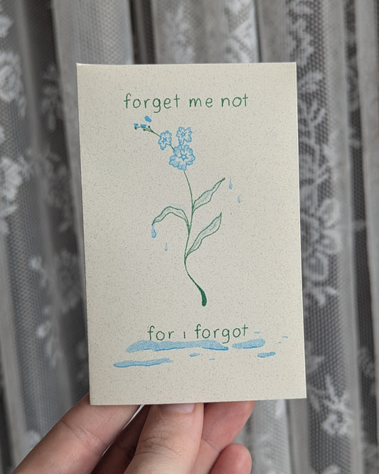forget me not one page zine
