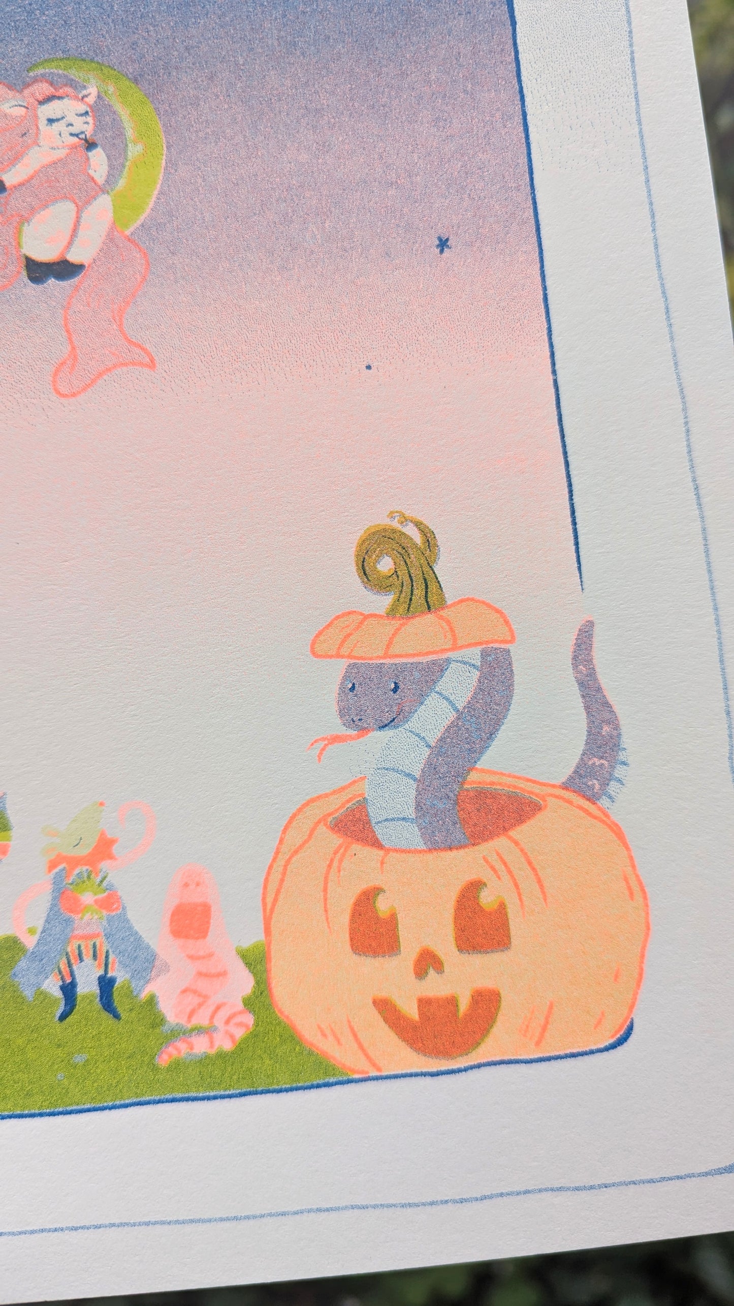 All Critters Eve Parade Risograph Print