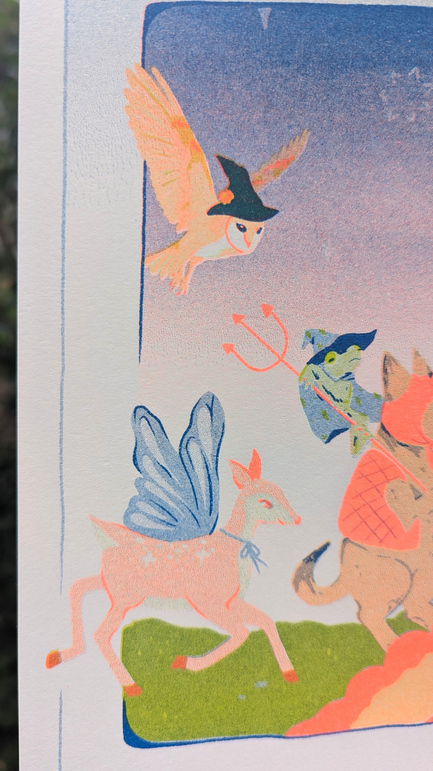 All Critters Eve Parade Risograph Print