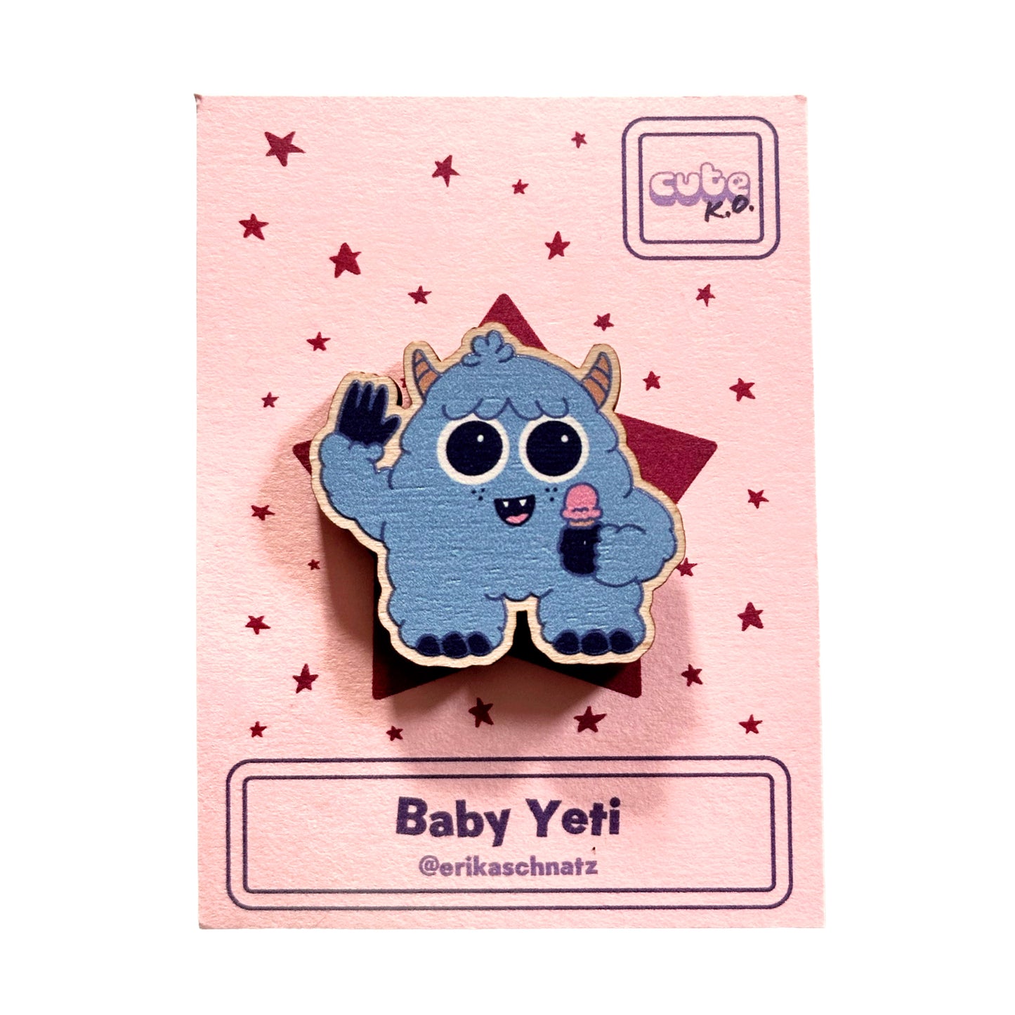 Baby Yeti Wooden Pin