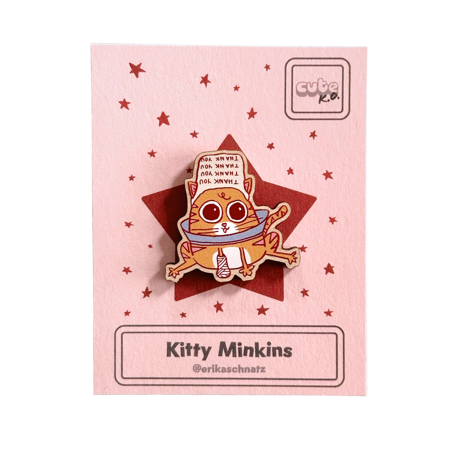 Kitty Minkins Wooden Pin