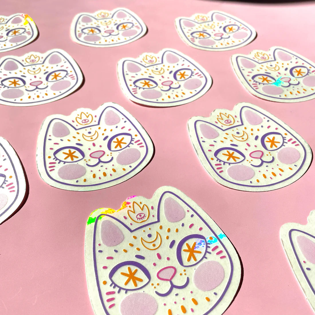 Cosmic Cat Suncatcher Sticker