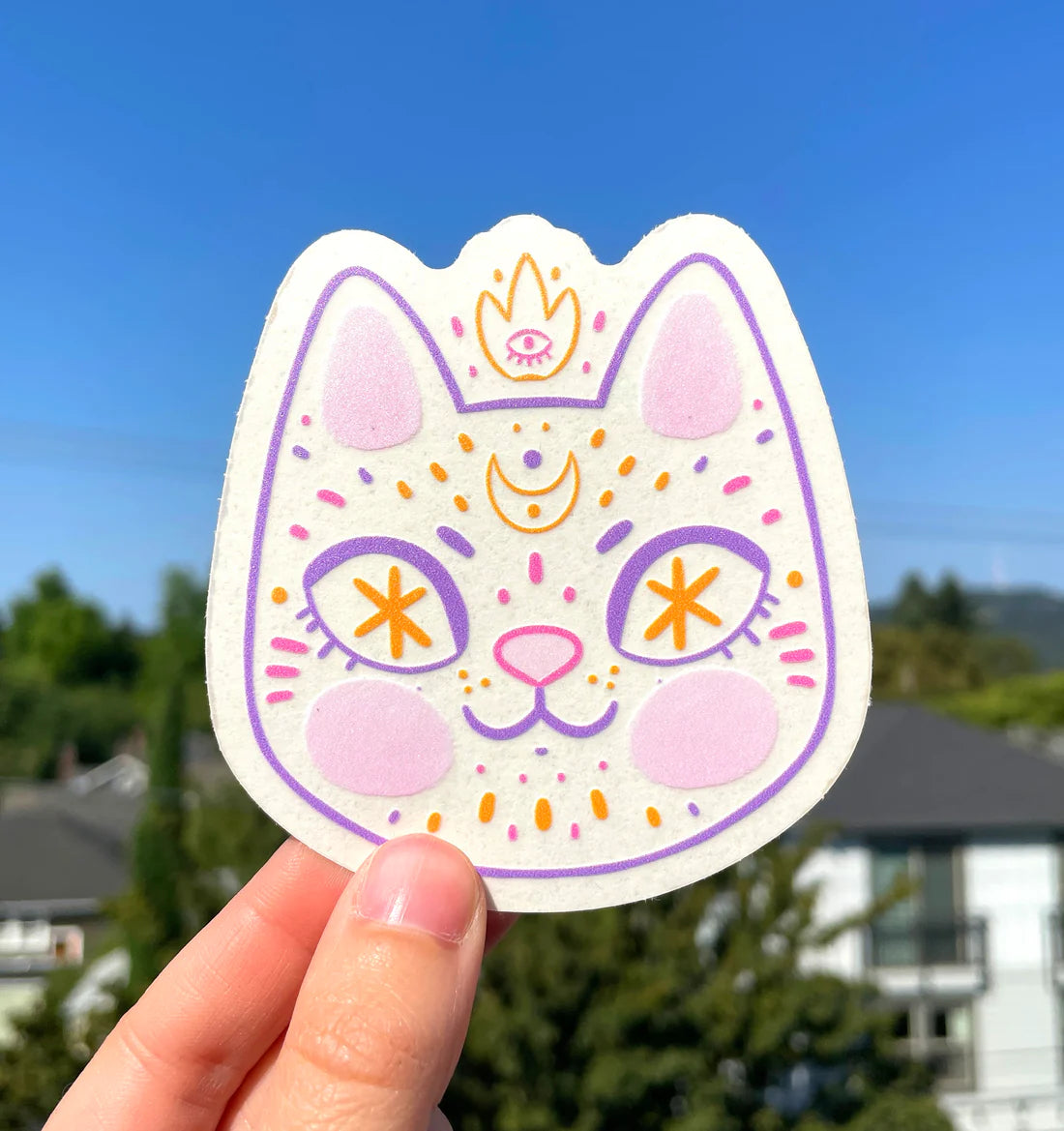 Cosmic Cat Suncatcher Sticker