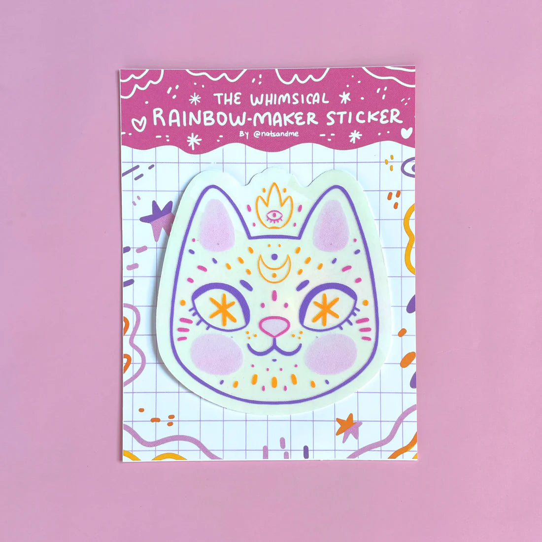 Cosmic Cat Suncatcher Sticker