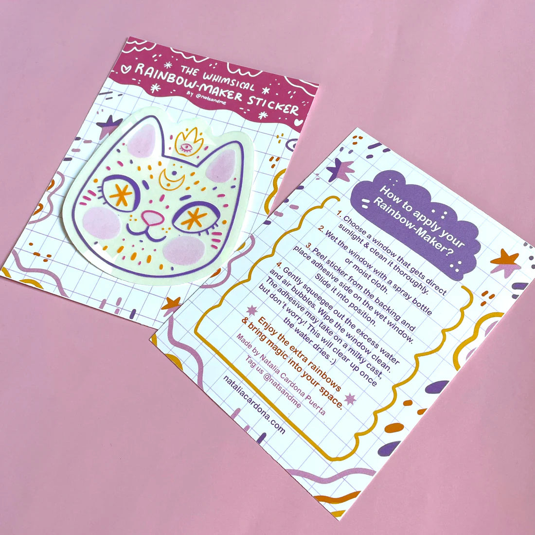 Cosmic Cat Suncatcher Sticker