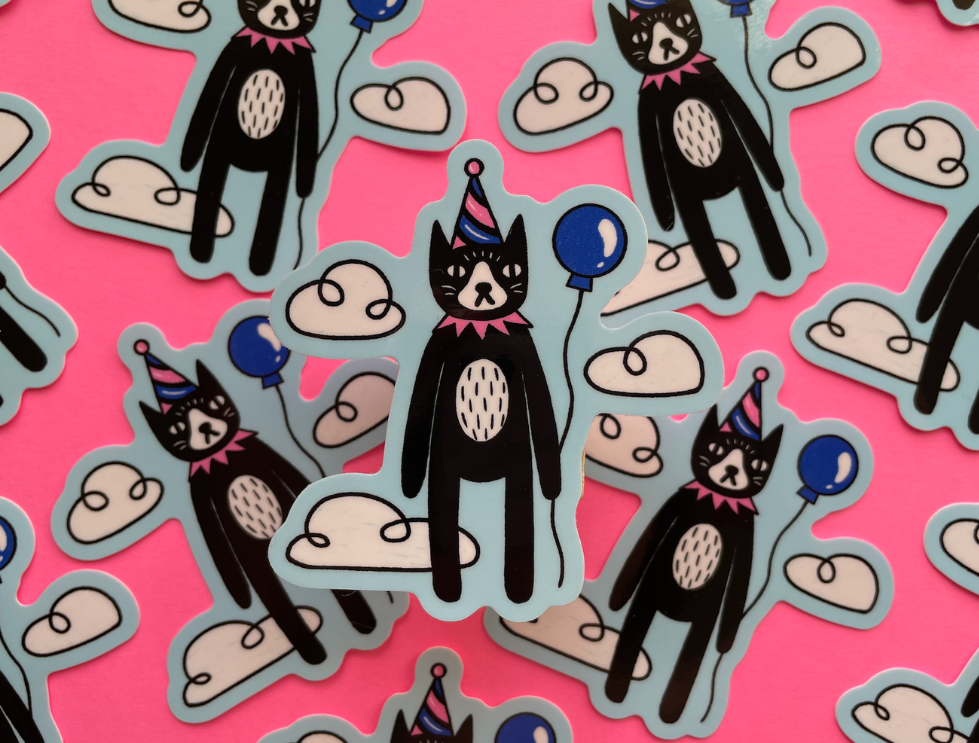 Birthday Cat sticker