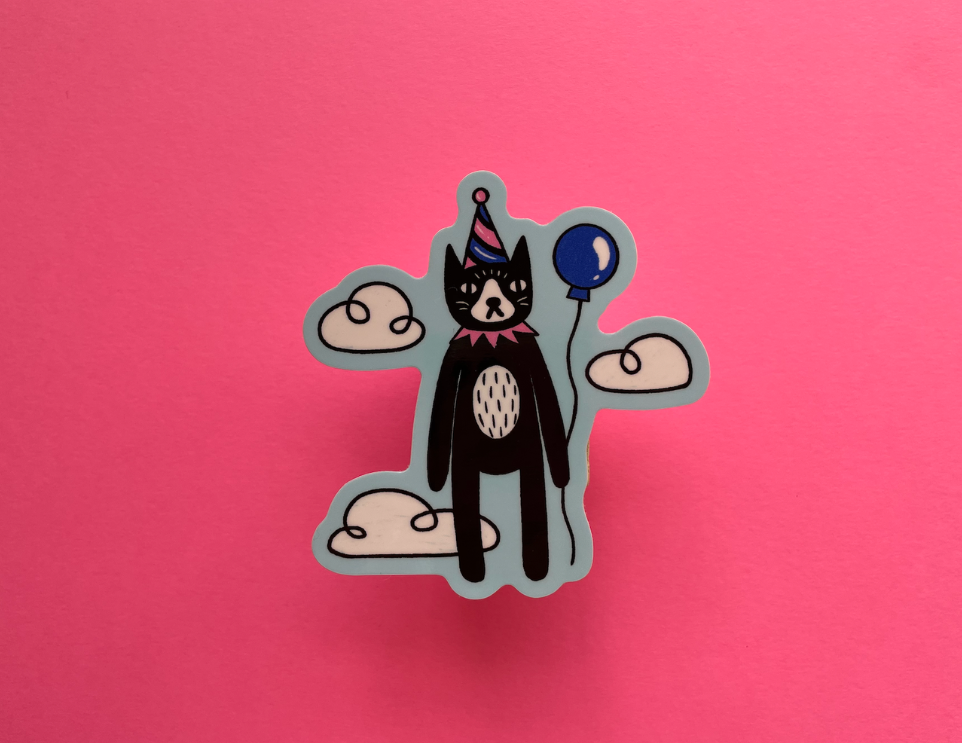 Birthday Cat sticker