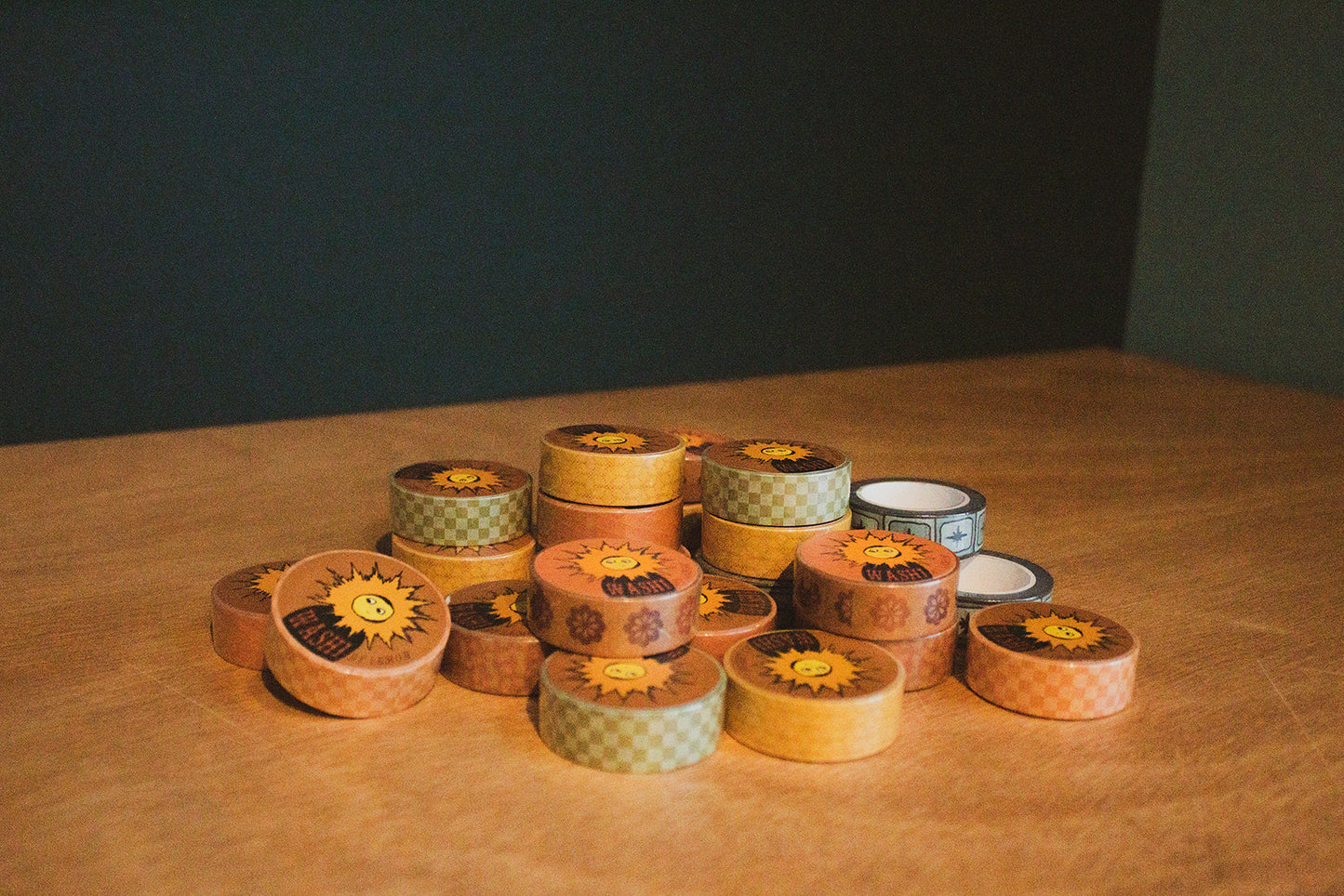orange checkerboard washi