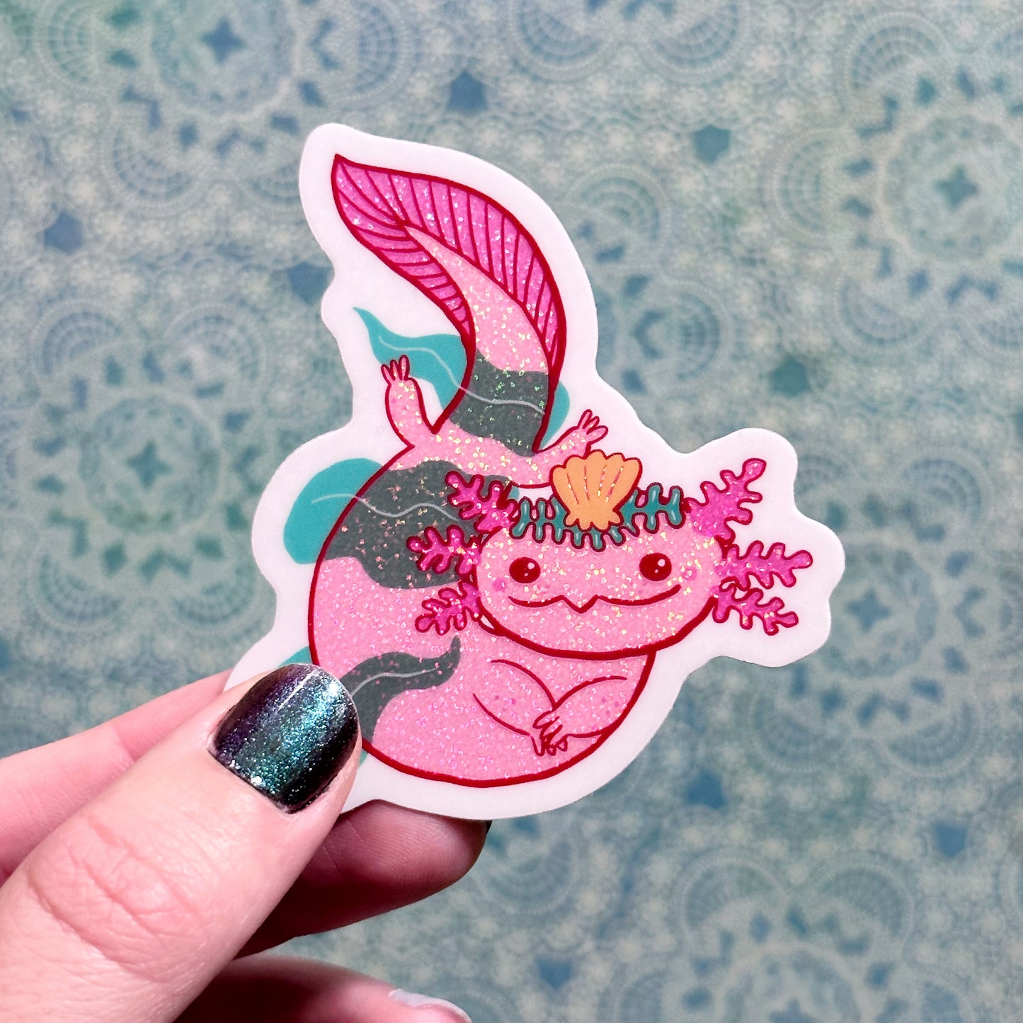 Roxie the Axolotl Sparkle Sticker