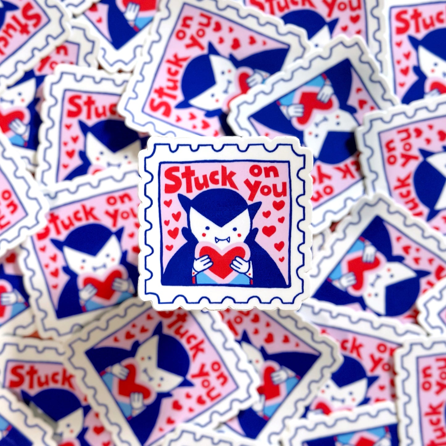 Tiny Vampire Stuck on You Sticker