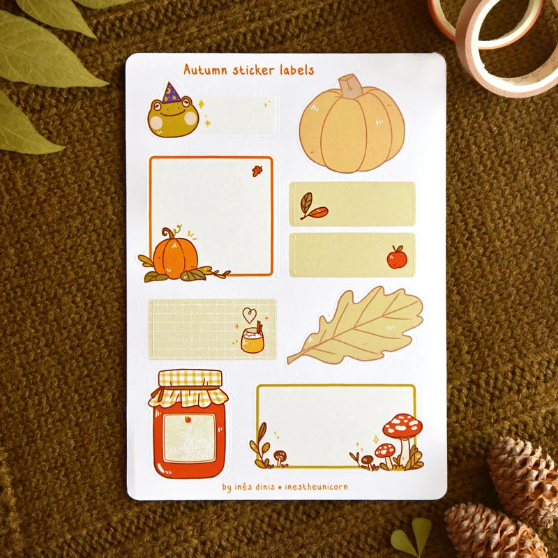 autumn sticker labels