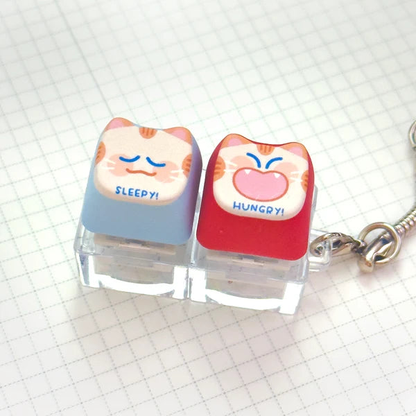 Cat Shaped keycap keychain