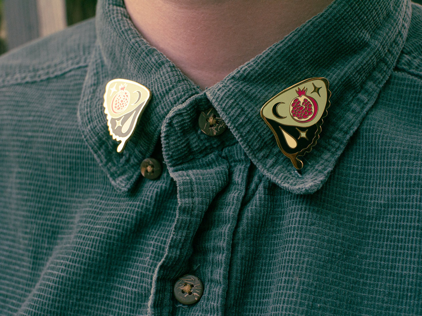 moth wing collar pins