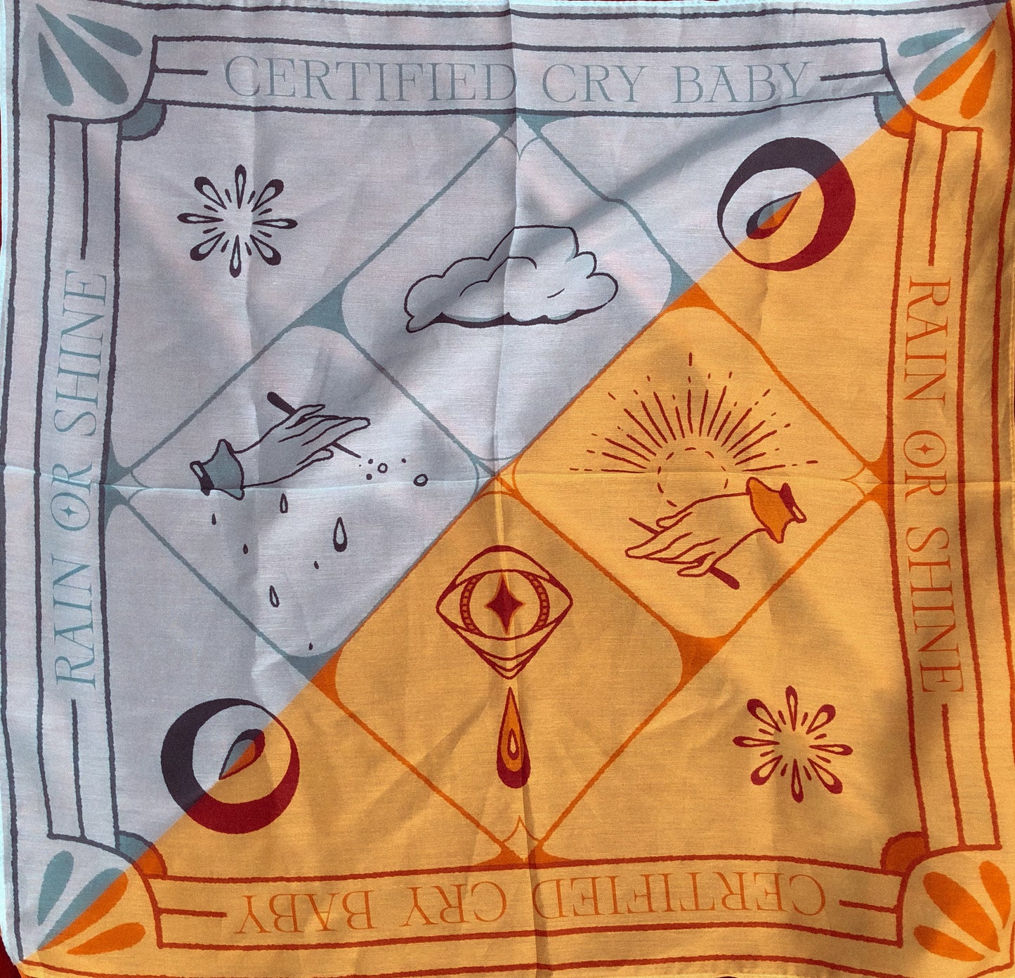 certified cry baby rain or shine handkerchief