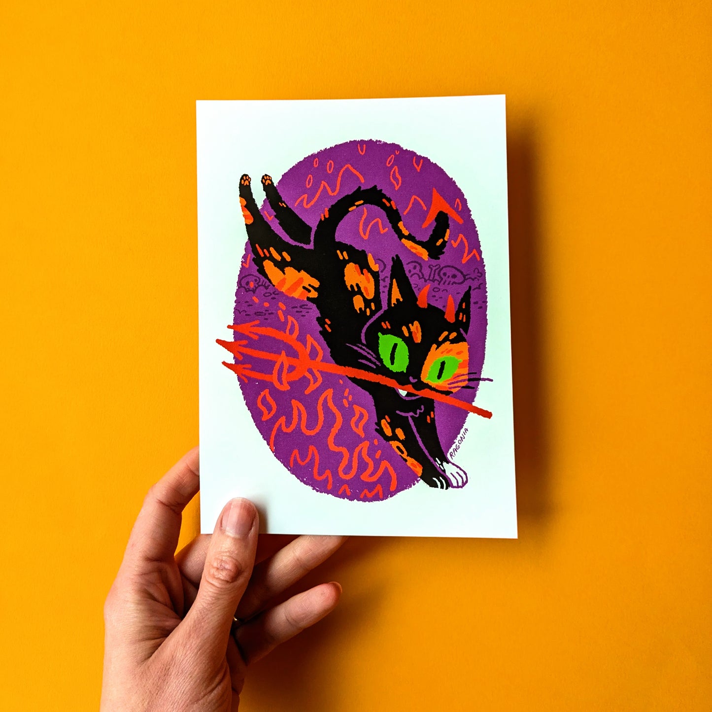 Devil Cat 5x7" Print