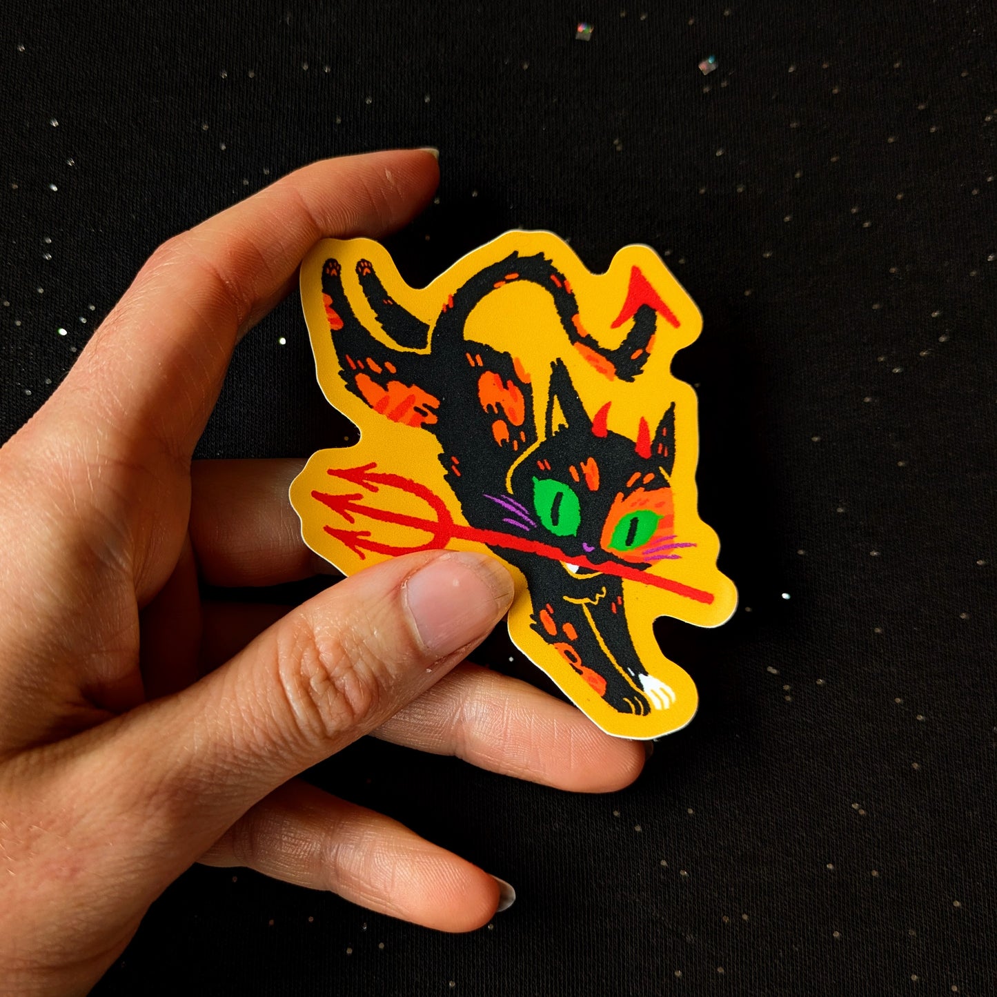 Devil Tortie Cat Sticker