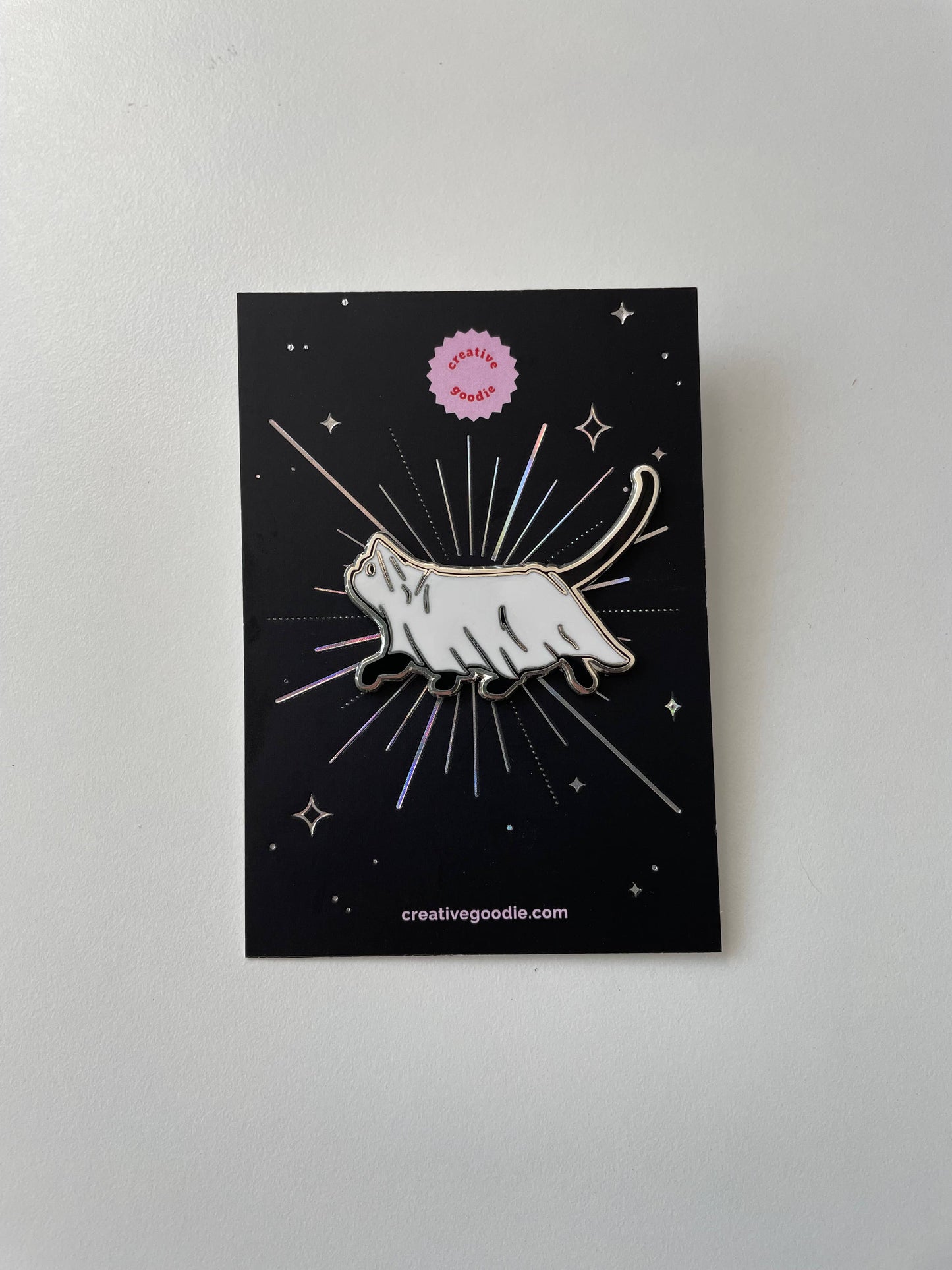 Halloween Ghost Cat hard enamel pin