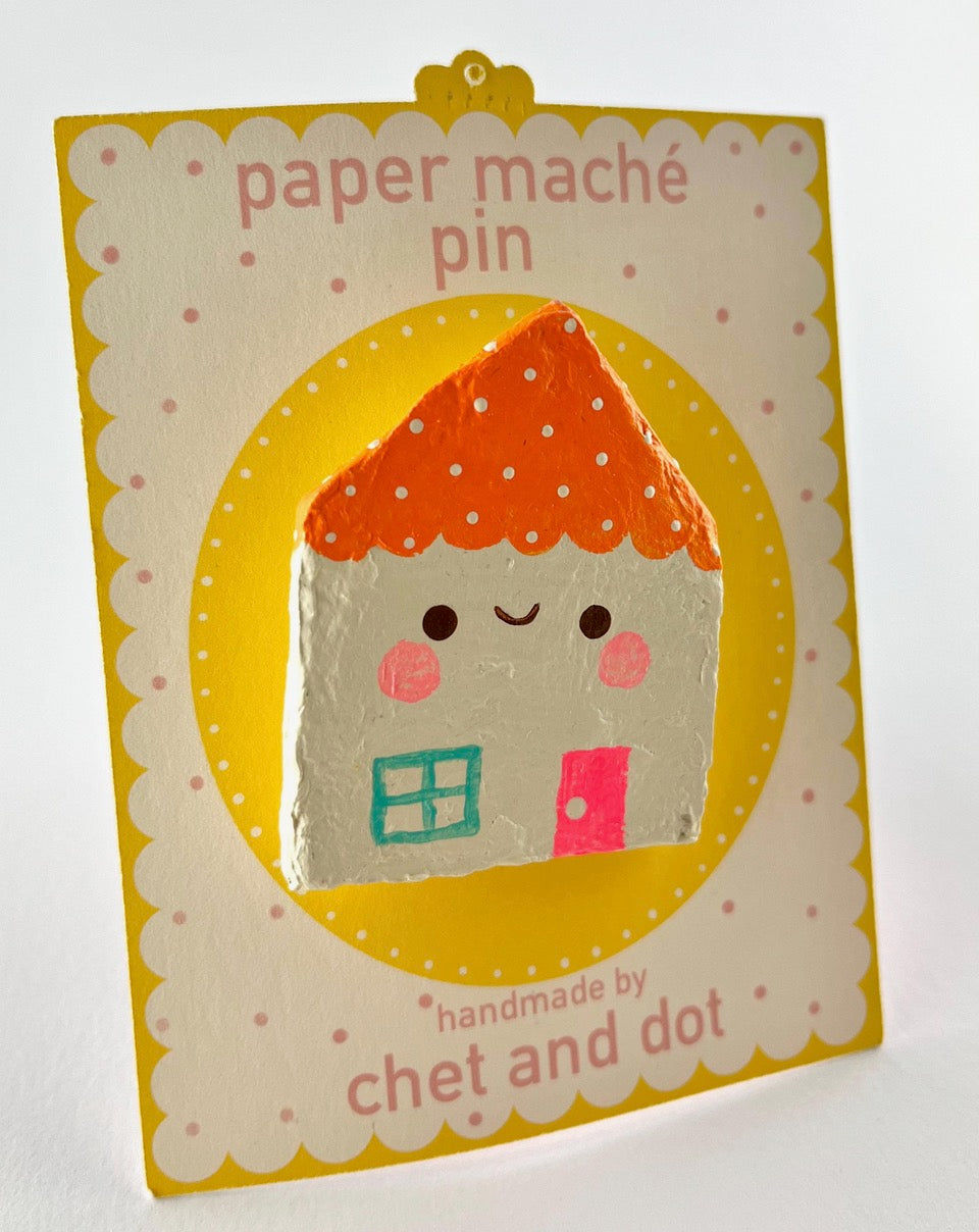 Happy House brooch