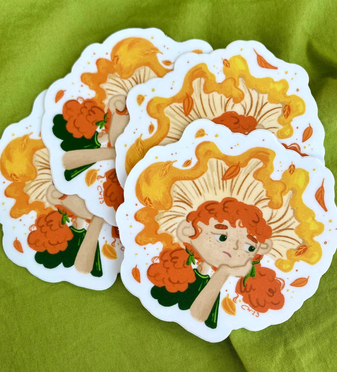 Orange Mushroom Girl sticker