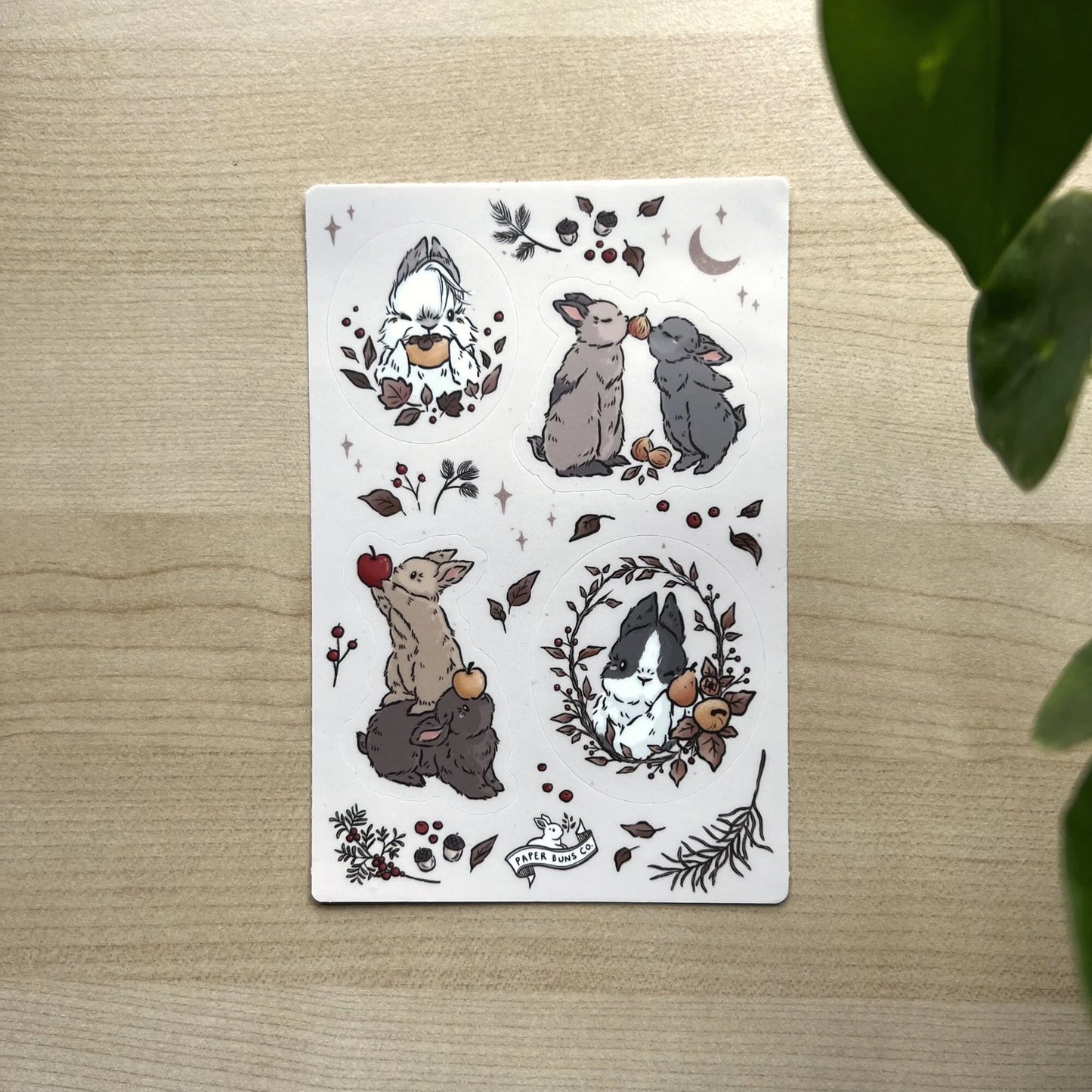 Autumn Fruit Buns sticker sheet